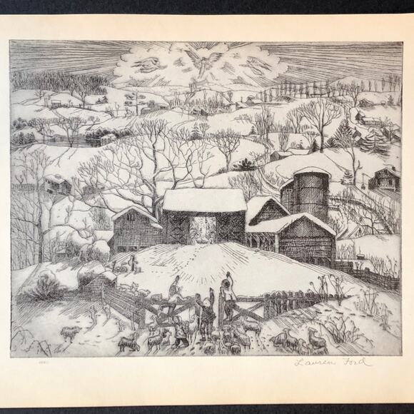 Lauren Ford "The Nativity" 1930s Art Print Treasury Collection Sketch Vintage - Picture 2 of 13